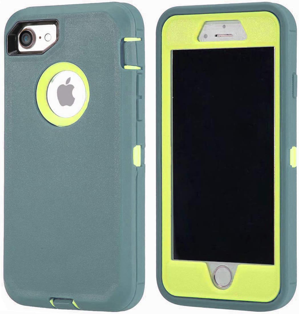 Case for iPhone 6S / iPhone 6,[Heavy Duty] Built-in Screen Protector Tough 3 in 1 Rugged Shorkproof Cover for Apple iPhone 6 / iPhone 6S (Dark Green/Yellow)
