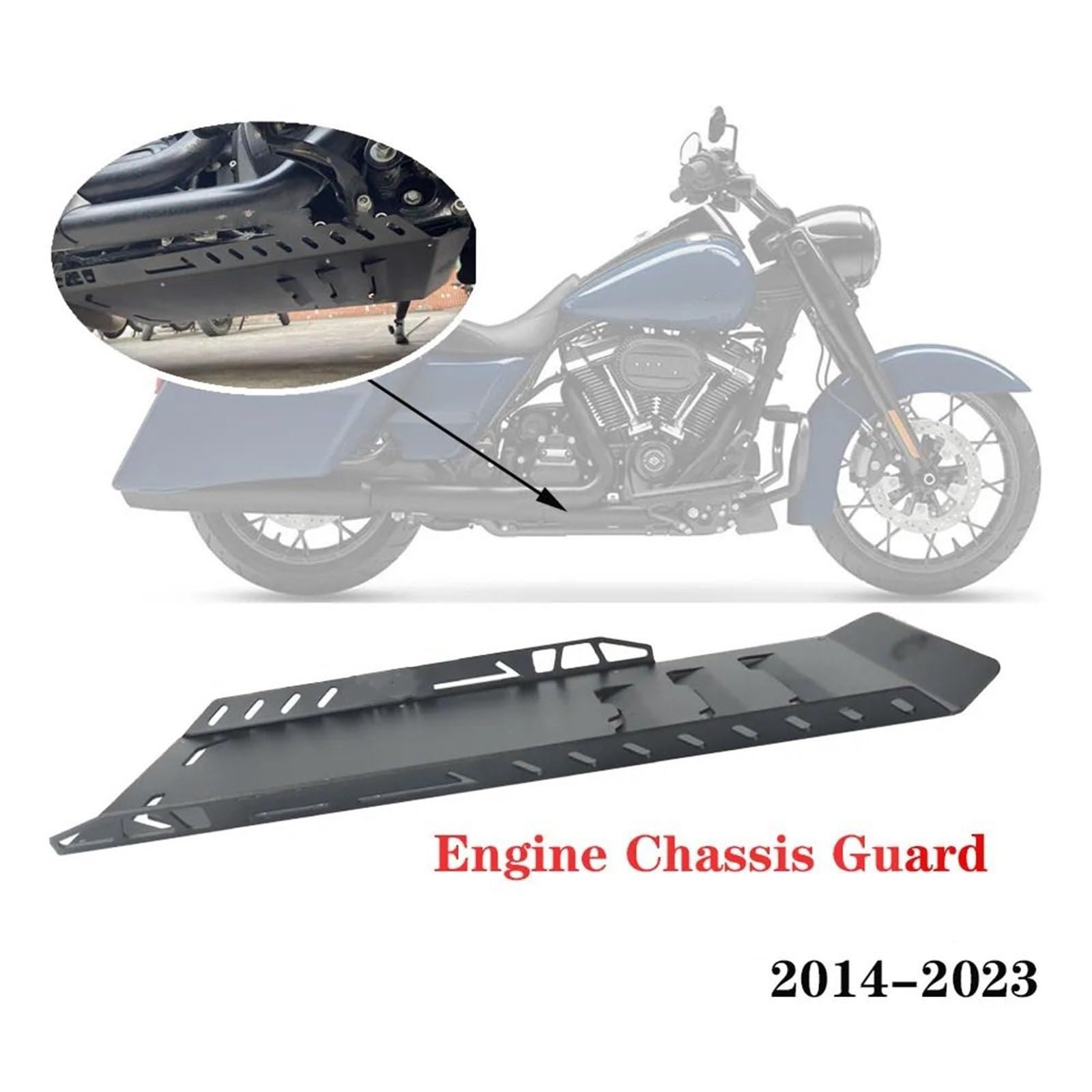 Per CVO Road Glide King Street 2014-2023 Piastra paramotore inferiore telaio base motore copertura motore Base del Motore