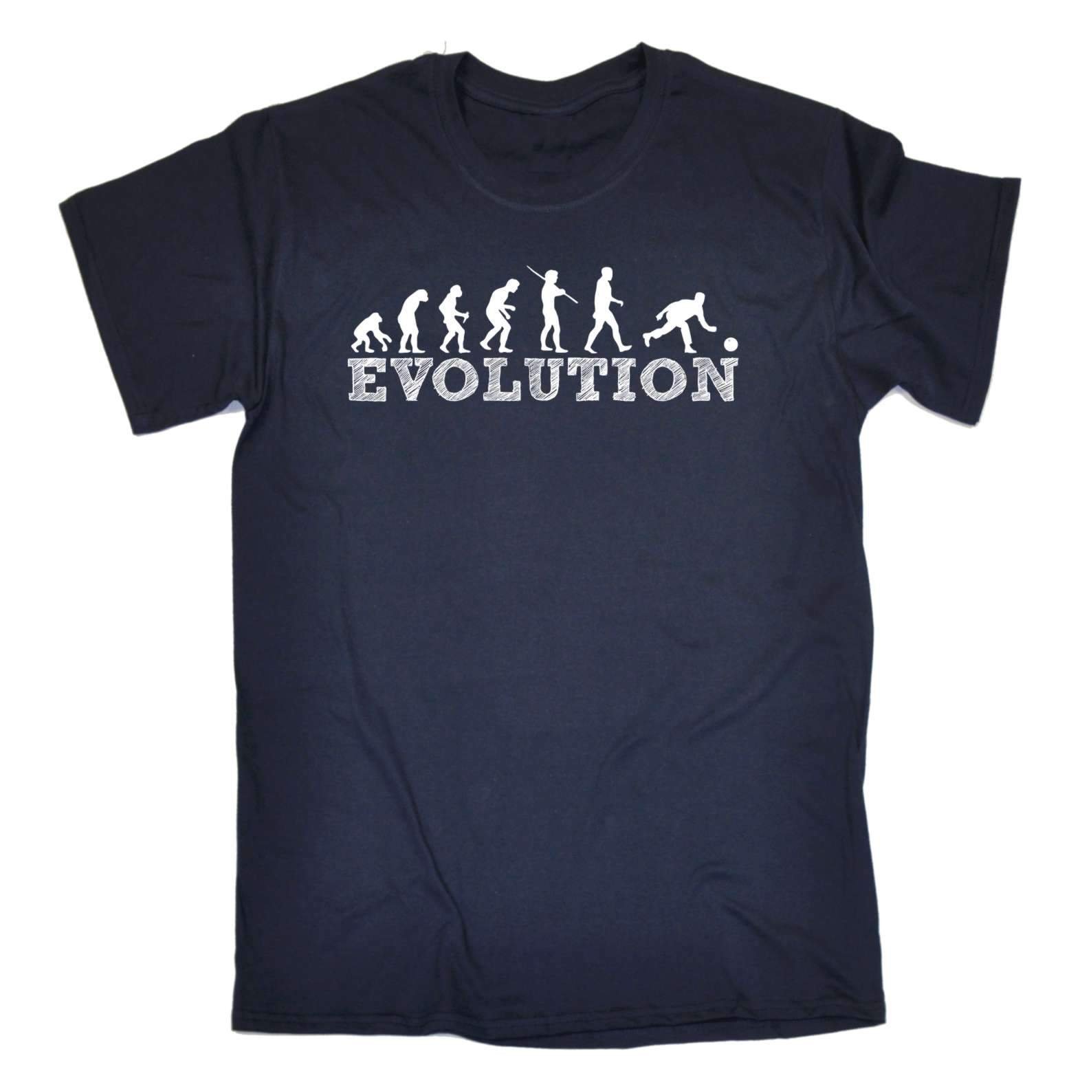 Funny T Shirt - Evolution Bowler Bowling Lawn Bowls Birthday Joke Humour tee Gift Present Christmas Novelty tshirt Fashion clothing T-SHIRT Men's