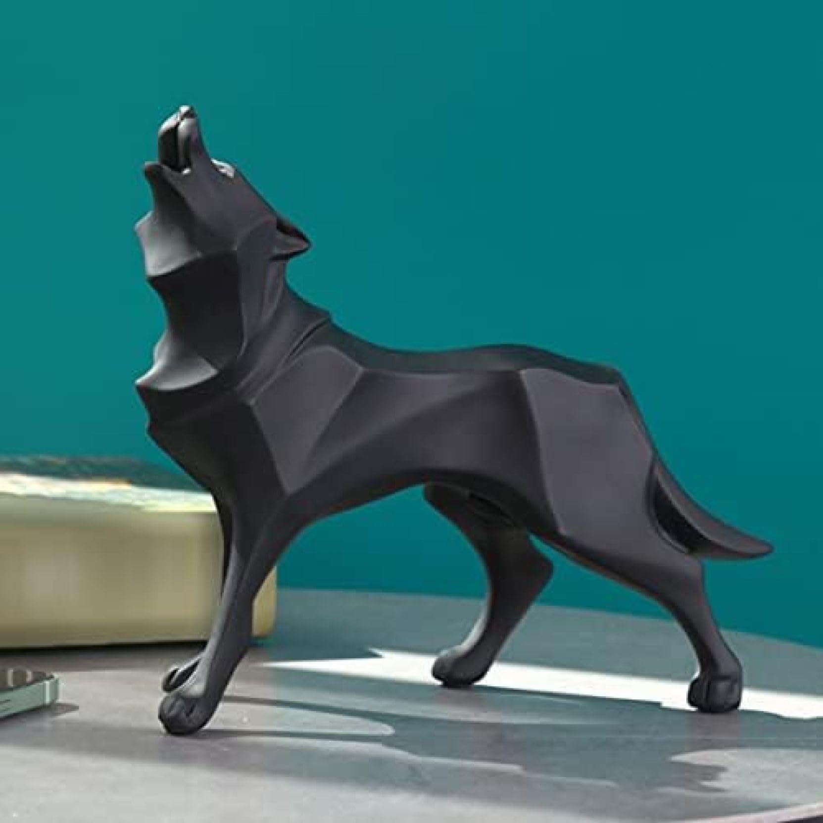 Amazon.co.jp: オブジェ 置物 インテリア 幾何学 抽象的 狼の置き物 狼