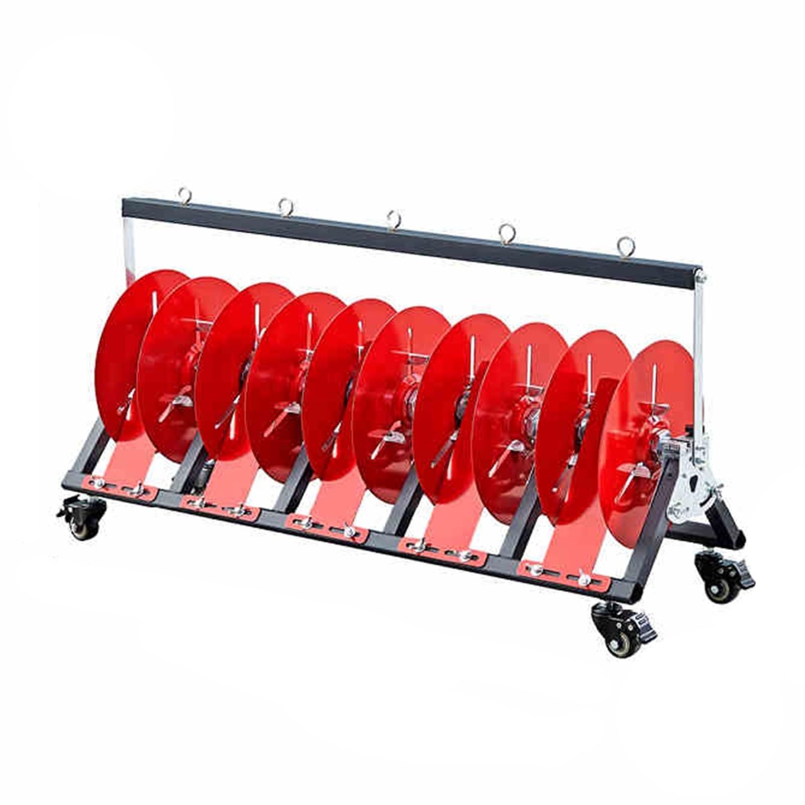 ZFUCMAYL Wire Spool Rack,Foldable Wire Spool Rack Dispenser,Cable Reel Holder with Brake Wheels,for Winders Ropes Cord Reels Paracord(5 Reel)