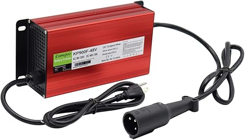 Miniatura 2 de 15 AMP Compatible con cargador de batería Club Car para carros de golf de 48 voltios con enchufe redondo de 3 pines