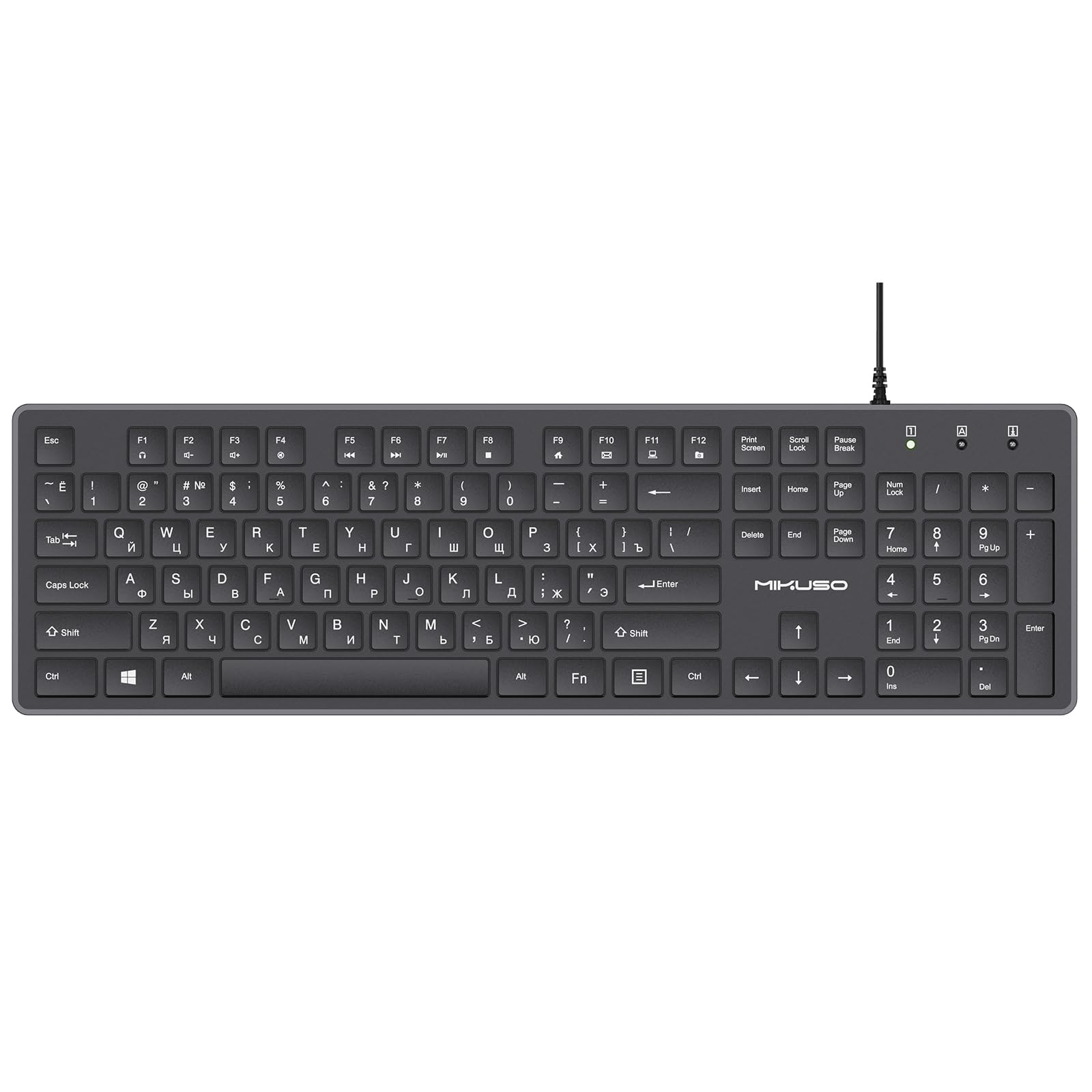 Russian Wired Keyboard with Cyrillic Letters English ЙЦУКЕН Layout
