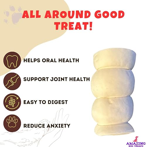 Miniatura 10 de Amazing Dog Treats - Rollos de mejillas de ternera - (Mega grosor de 10 pulgadas - 6 piezas) sin ocultar - Masticable alternativo seguro de cuero