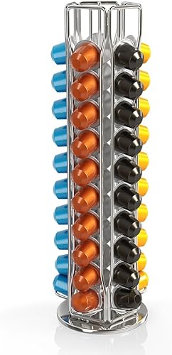 BluePeak Nespresso Carousel - Capacidad para 50 cápsulas almacenamiento de cápsulas OriginalLine - Soporte Nifty para cápsulas Nespresso - Soporte