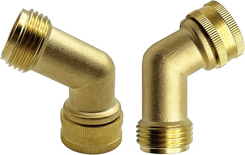 Miniatura 6 de Conector de codo de manguera de jardín de 45 grados, accesorios de tubería de latón macizo, adaptador de conexión giratoria rápida, apto para GHT de