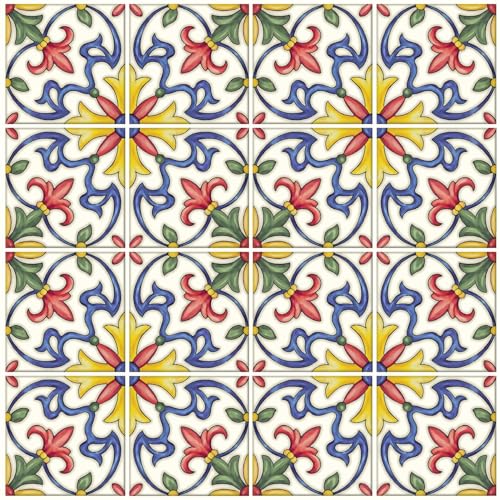 Tuscan Tile Peel & Stick Backsplash Tiles - Multicolor