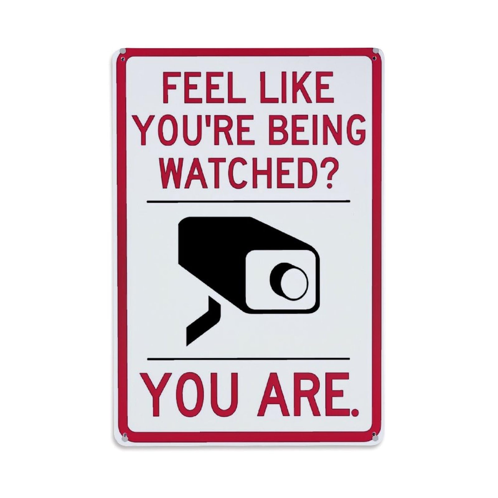 Jdfenggu Vintage Feel Like You Are Watched Retro Metal Tin Sign, Metal Poster For Bar, Home, Man Cave, Kitchen, Laundry Room Art Decor 8X12 Inch