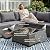 VineBreeze 7-Piece Patio Furniture Set, Outdoor Wicker Conversation Sofa Set with Coffee Table & Extra Thick 8.5" Cushions, All-Weather Sectional for Backyard, Porch, Poolside (Gray, 7PCS)
