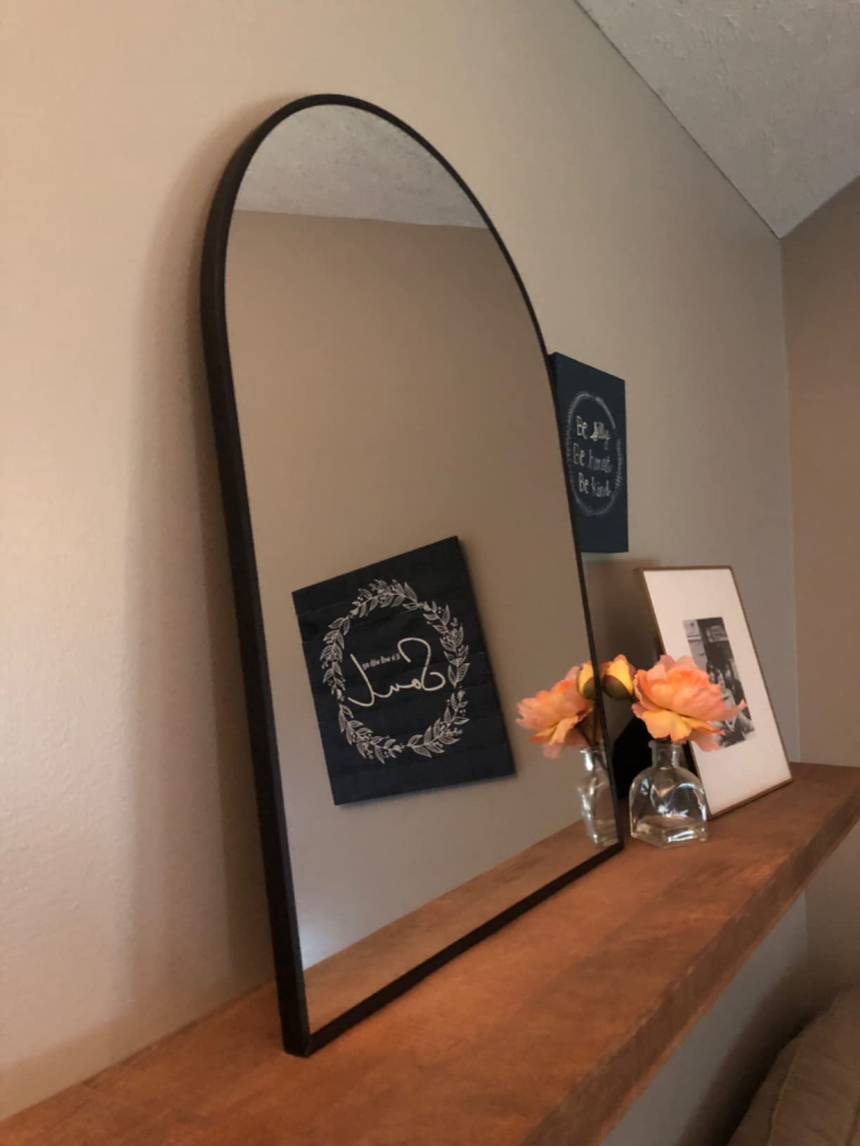 12/mo Finance NUTTUTO Arched Mirror, 20"x28" Black,Vanity Mirror for