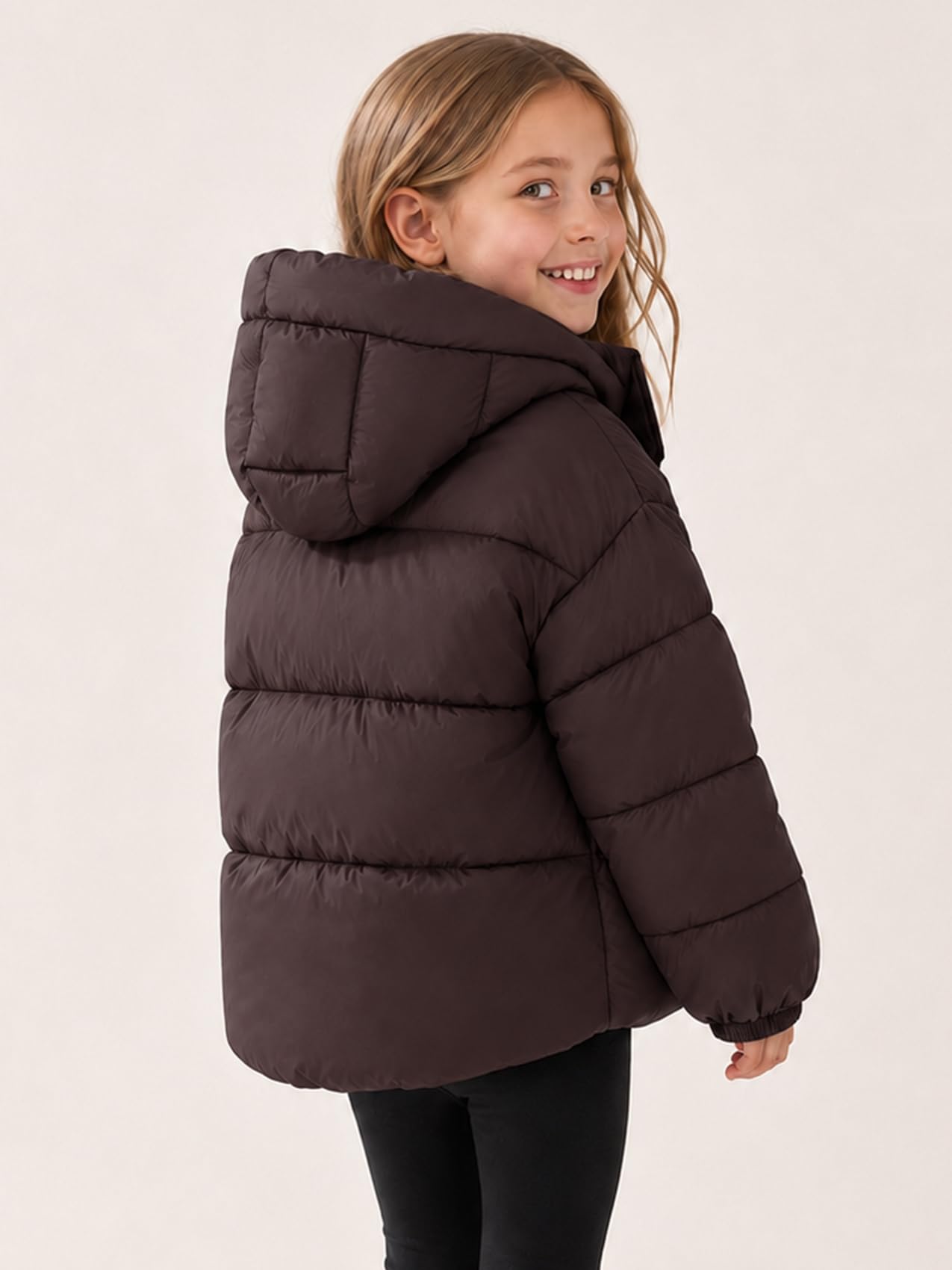 Piumino con Cappuccio Ragazze Cappotto Invernale Antivento Giacca Trapuntata Cerniere Giacca Calda Casual 4-13 Anni
