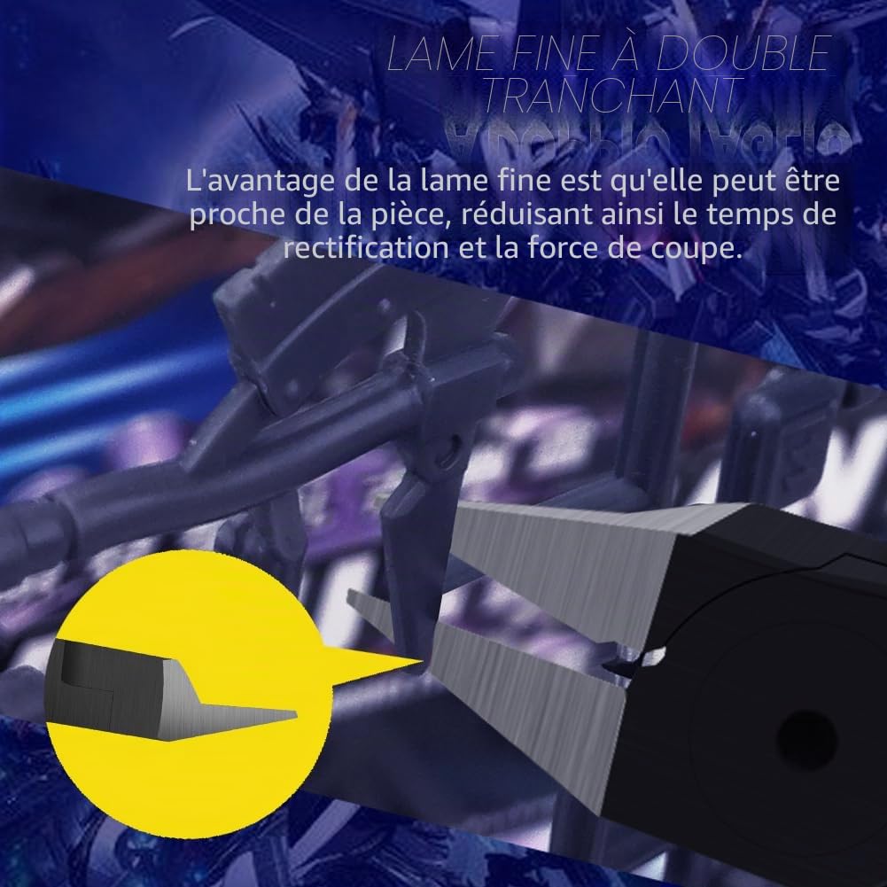 stedi Pince de modélisme, avec lame fine tranchante et étui de lame en plastique, coupe-sprue pour réparation et fixation de bâtiments Gundam, 11,9 cm, noir