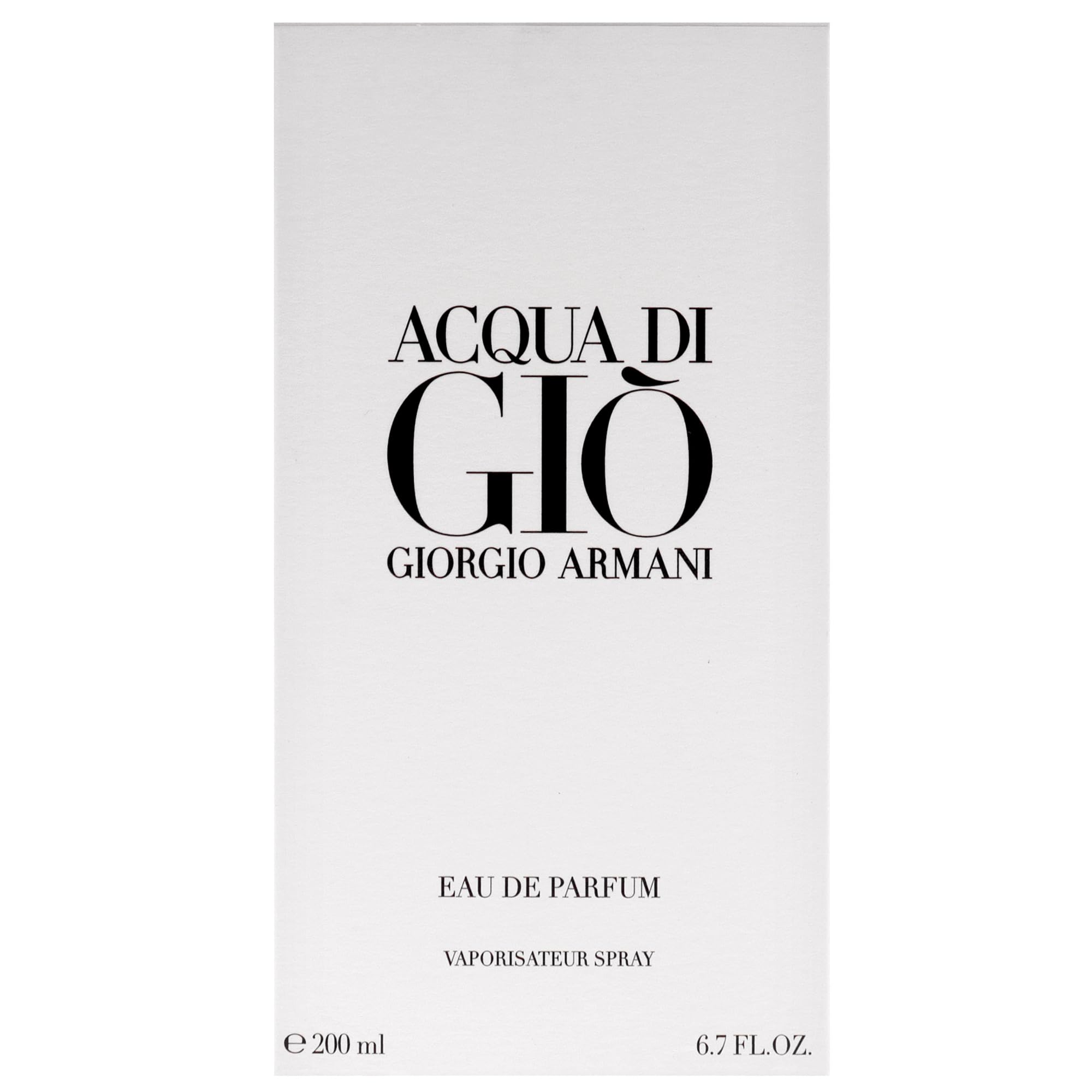 GIORGIO ARMANI, Acqua di Gio Pour Homme, Eau de Parfum, Refillable, profumo da uomo, 200 ml
