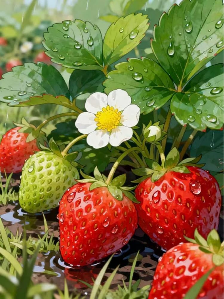 NAHUIGOOD Cross Stitch Kit,DIY Handmade Embroidery Kit with Accurate Print, 11Ct Needlework Set - Strawberry11Ct50X70Cm