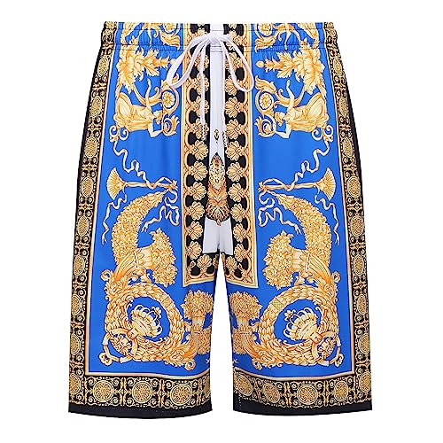 Luxury Brand Mens Printed Elastic Waist Drawstring Quick Dry Stretch Beach Swim Board Track Shorts Swimsuits