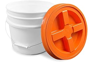 ePackageSupply 3.5 Gallon White Bucket with Orange Gamma Screw on Lid