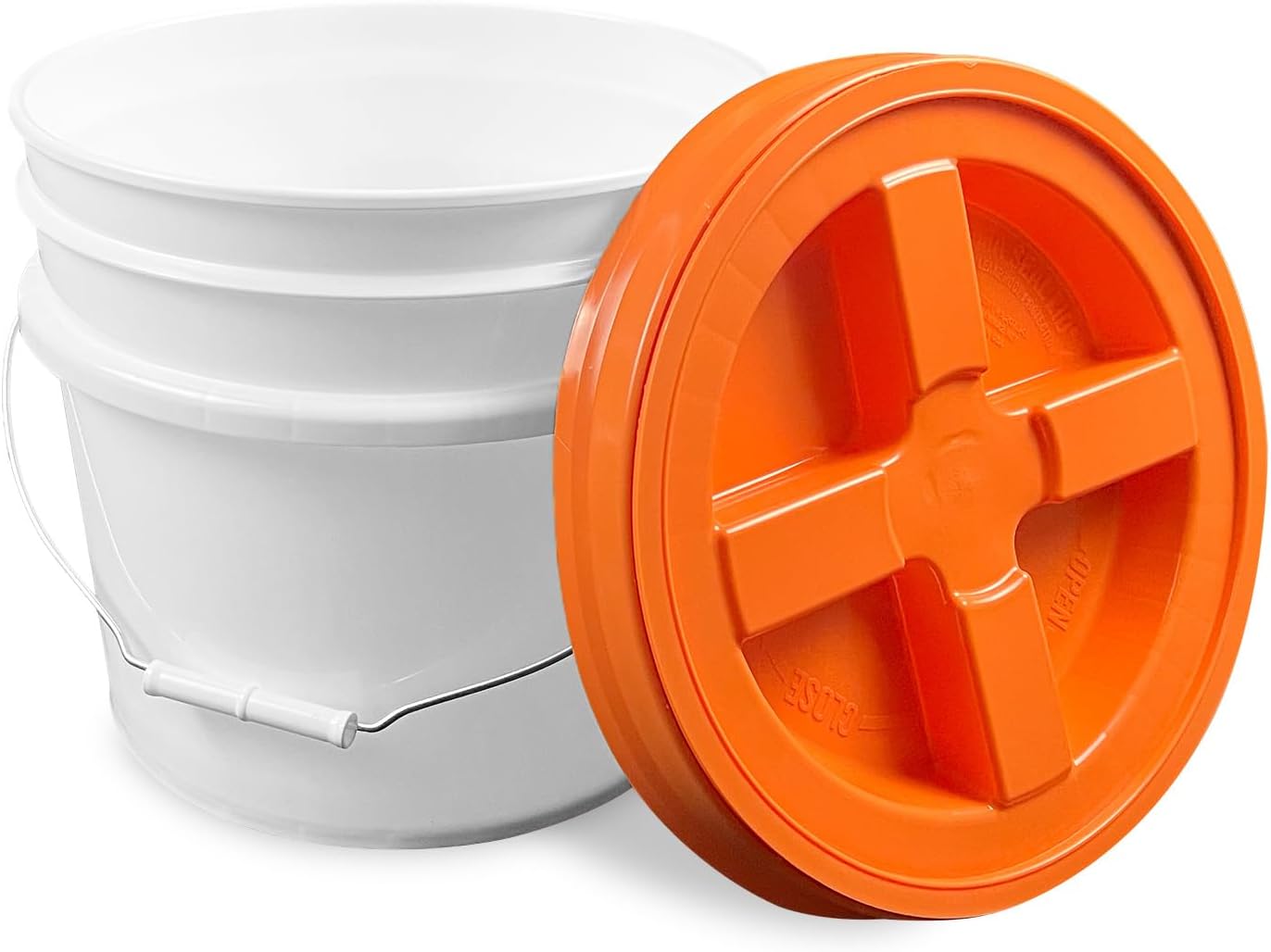 ePackageSupply 3.5 Gallon White Bucket with Orange Gamma