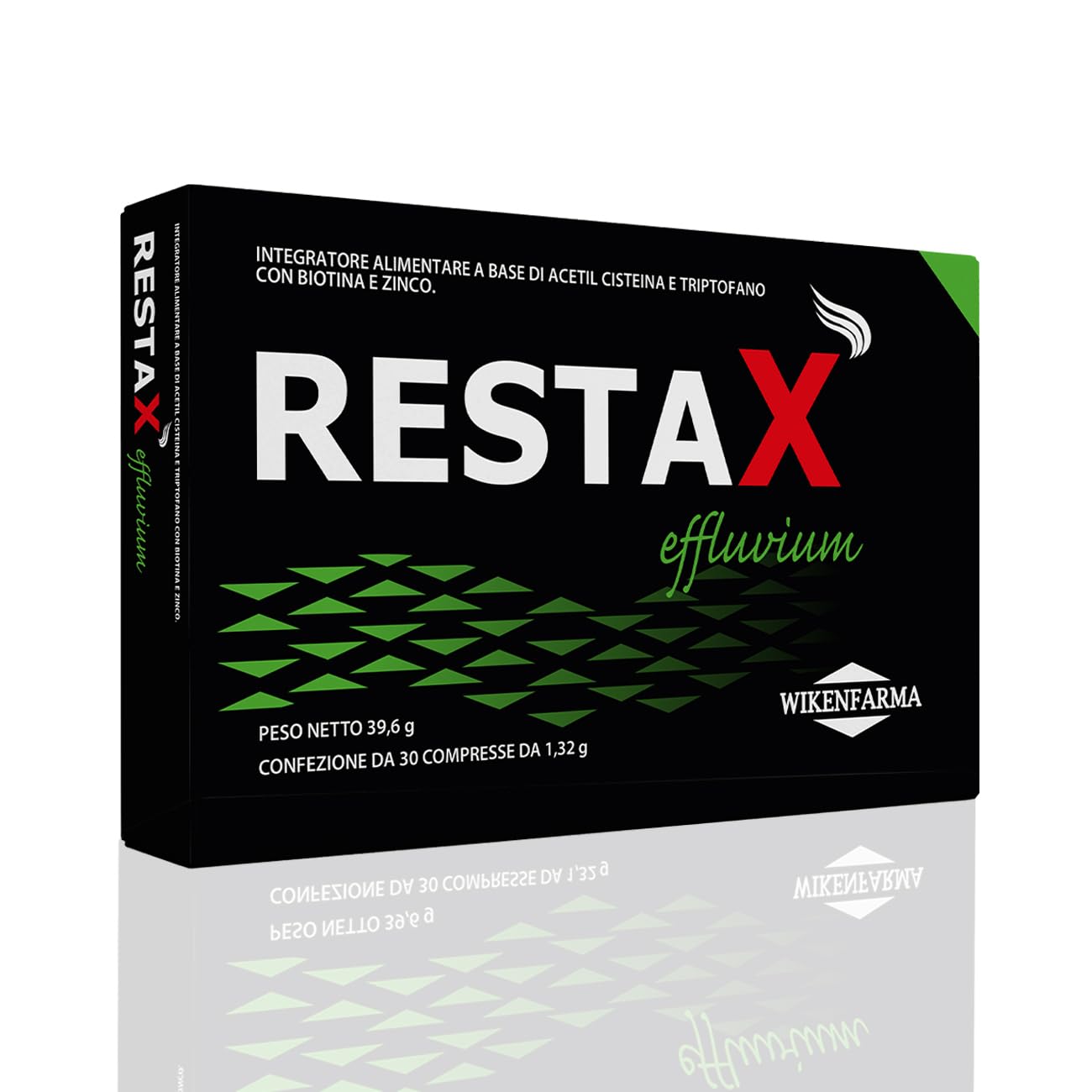 RestaX Effluvium Primo integratore per telogen effluvium e caduta di capelli da stress e cambio stagione con N-Acetilcisteina Zinco Triptofano. Ferma assottigliamento e diradamento, stimola ricrescita
