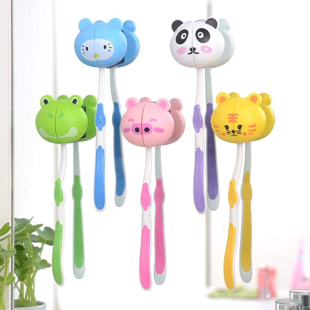 Bsgp Random Cute Cartoon Head Toothbrush, Manual Kids Toothbrushes Sets, 2Pcs Color