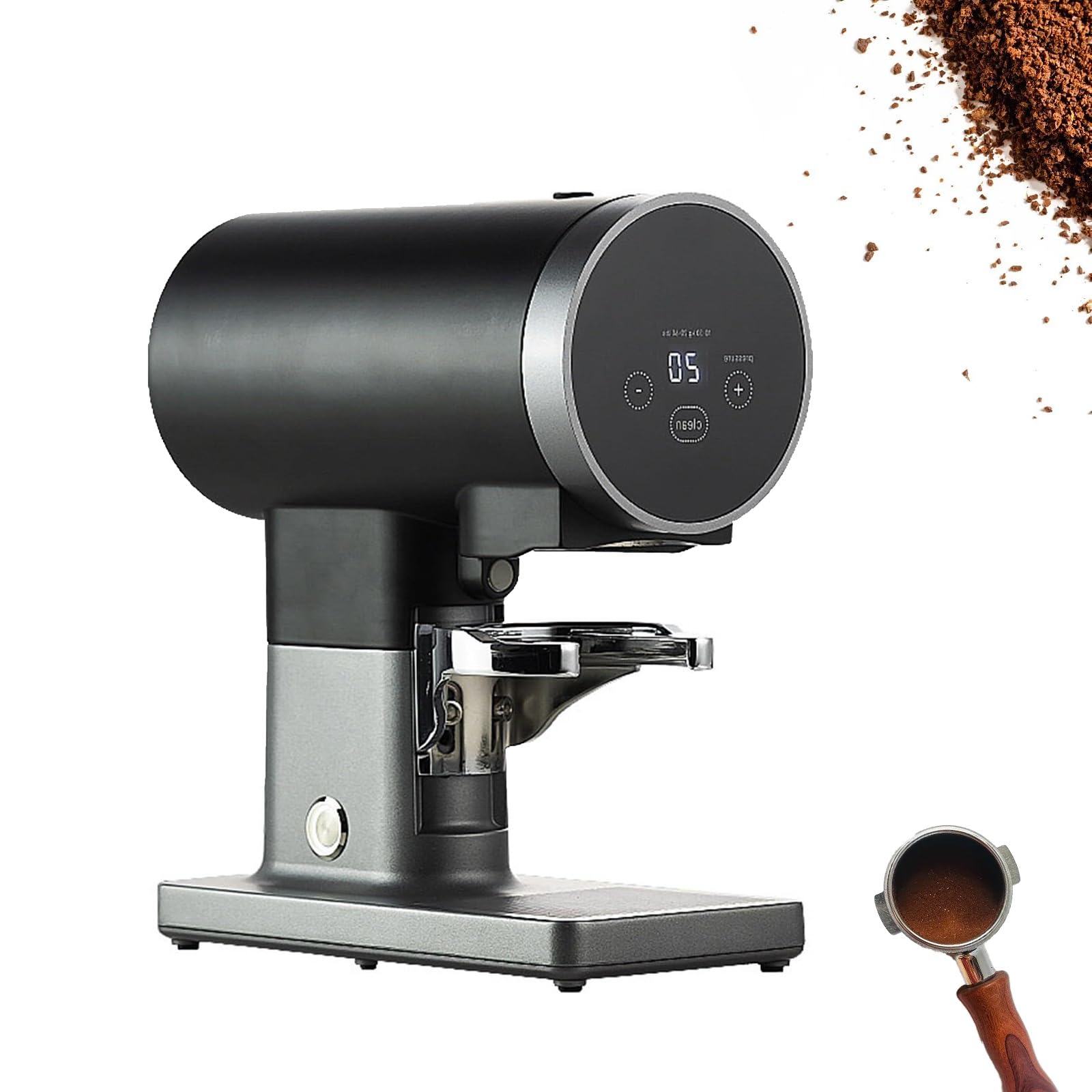 Elektroniczny ubijak do kawy, automatyczny ubijak do espresso 58 mm, regulowany uchwyt na kolbę filtra, regulowany nacisk 22-66 funtów (ok. 10,7-29 kg), elektryczna prasa kawy