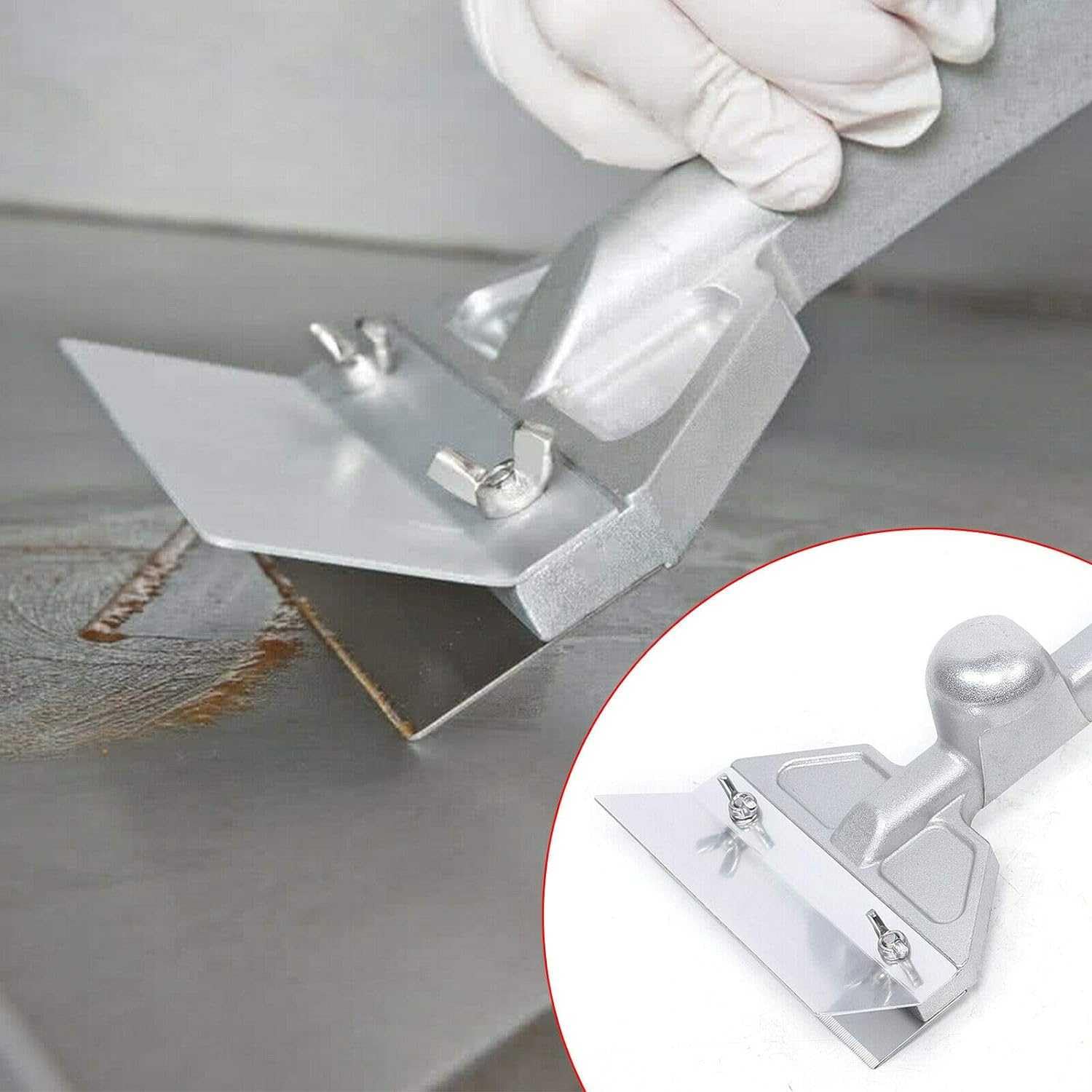Raschietto per griglia con 4 lame, in acciaio inox, resistente, strumento per barbecue per campeggio, piastre, forno per pizza e pulizia barbecue, accessorio essenziale da cucina con manico