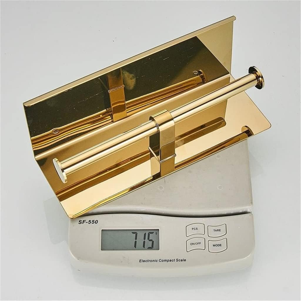 Roll Toilet Paper Holder with Phone Shelf, Bathroom Tissue Wall Mounted Dispenser