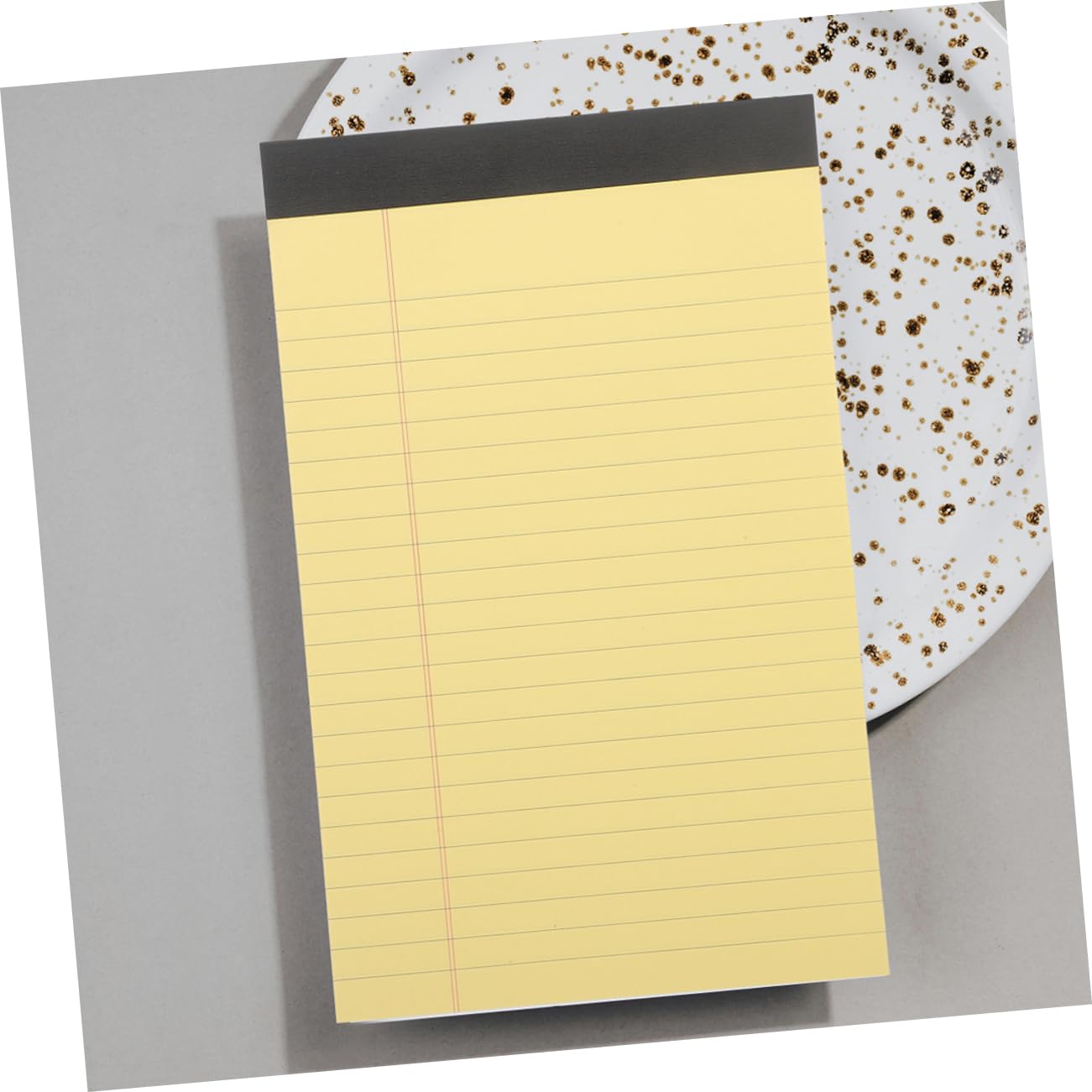 Gelbe Schreibblöcke mit Linien, 12 Pads À 50 Blatt aus Papier | Schule und Zuhause, Einfache Optik, 12 Stück Packung als Notizblätter für Lehrer und Schüler