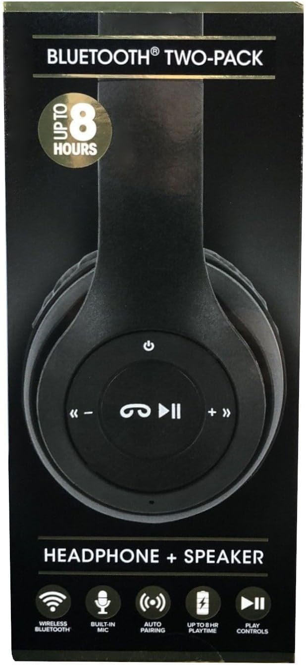 Close-up of Sentry HPX-BTSP1 Headphone on packaging