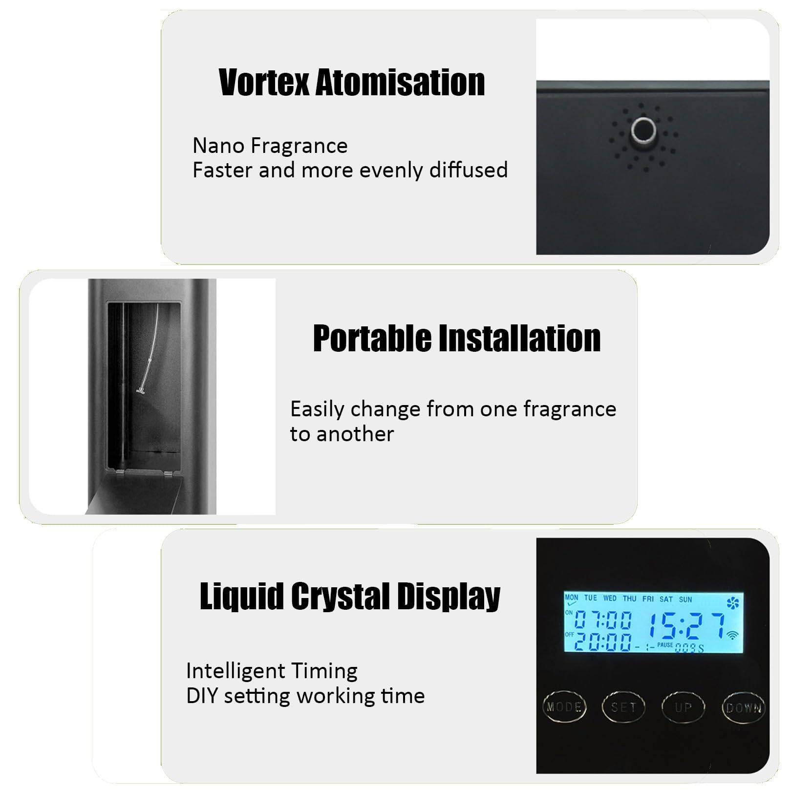 Smart Scent Air Machine, diffusore professionale di oli essenziali senza acqua da 1000 ml con tecnologia di nebulizzazione, copertura 3000 m³, diffusore di fragranze di oli essenziali per ufficio