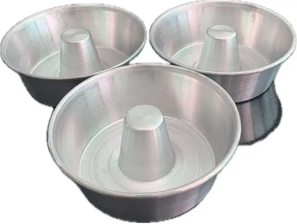 Kit 3 Forma Bolo Caseiro 20 X 6,0 X 18 Cm Alumínio Com Furo no Meio