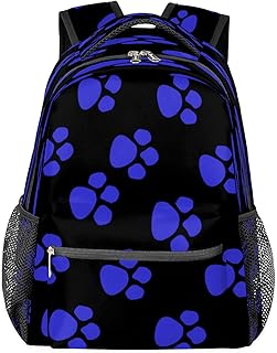 Mochilas de viagem para laptop para mulheres homens com estampa de pata de cachorro resistente à água mochilas escolares leves para adolescentes meninas/meninos, mochila casual para viajar, acampar, caminhar, Multi, Medium, Mochilas Daypack