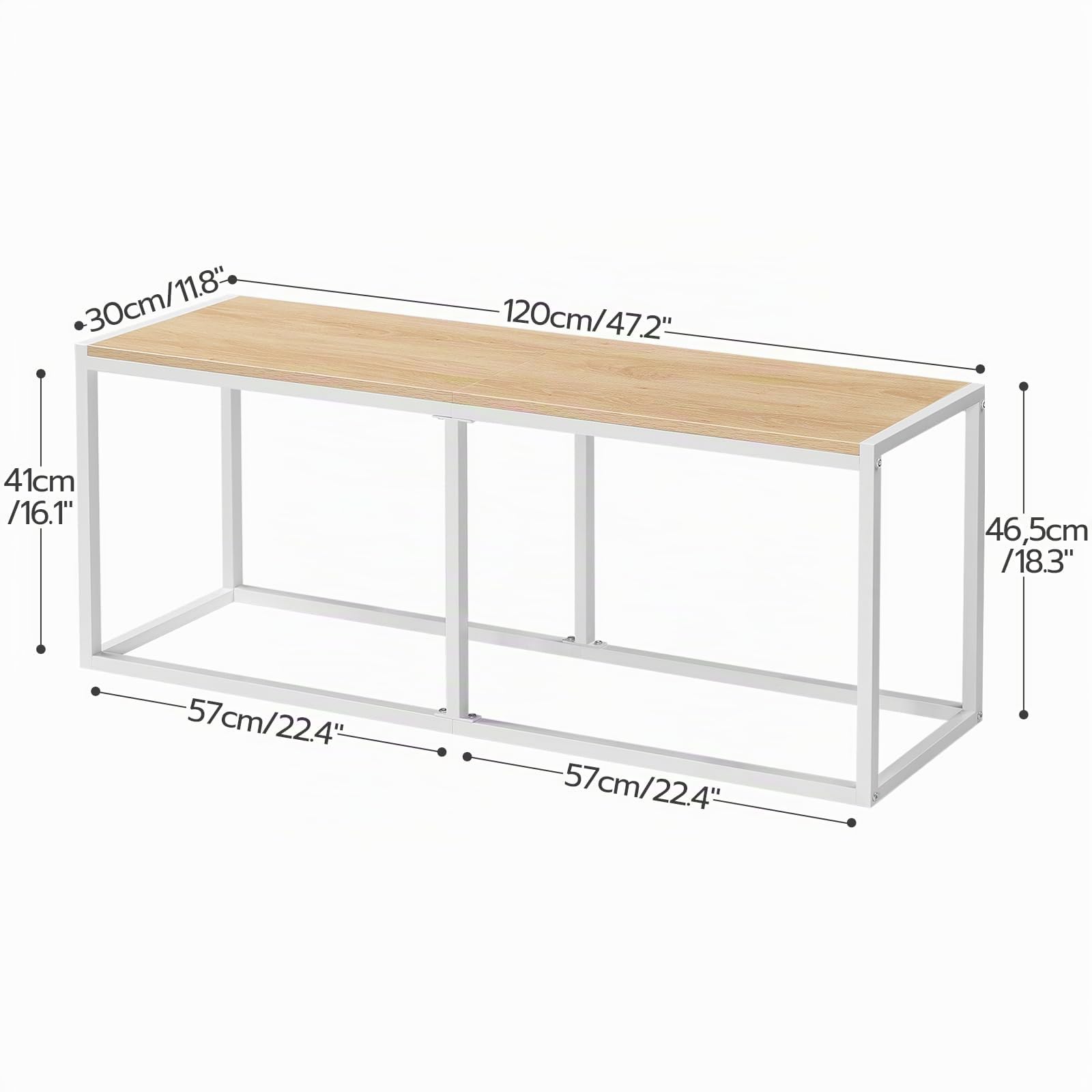 HOOBRO Sitzbänke für Esszimmer Bank, 120 x 30 x 46,5 cm Küchenbank, Essbank im Industrie Design, Stabiler Metallrahmen, Einfach zu montieren, für Küche, Wohnzimmer, Eingang, Schlafzimmer EWN12CD01