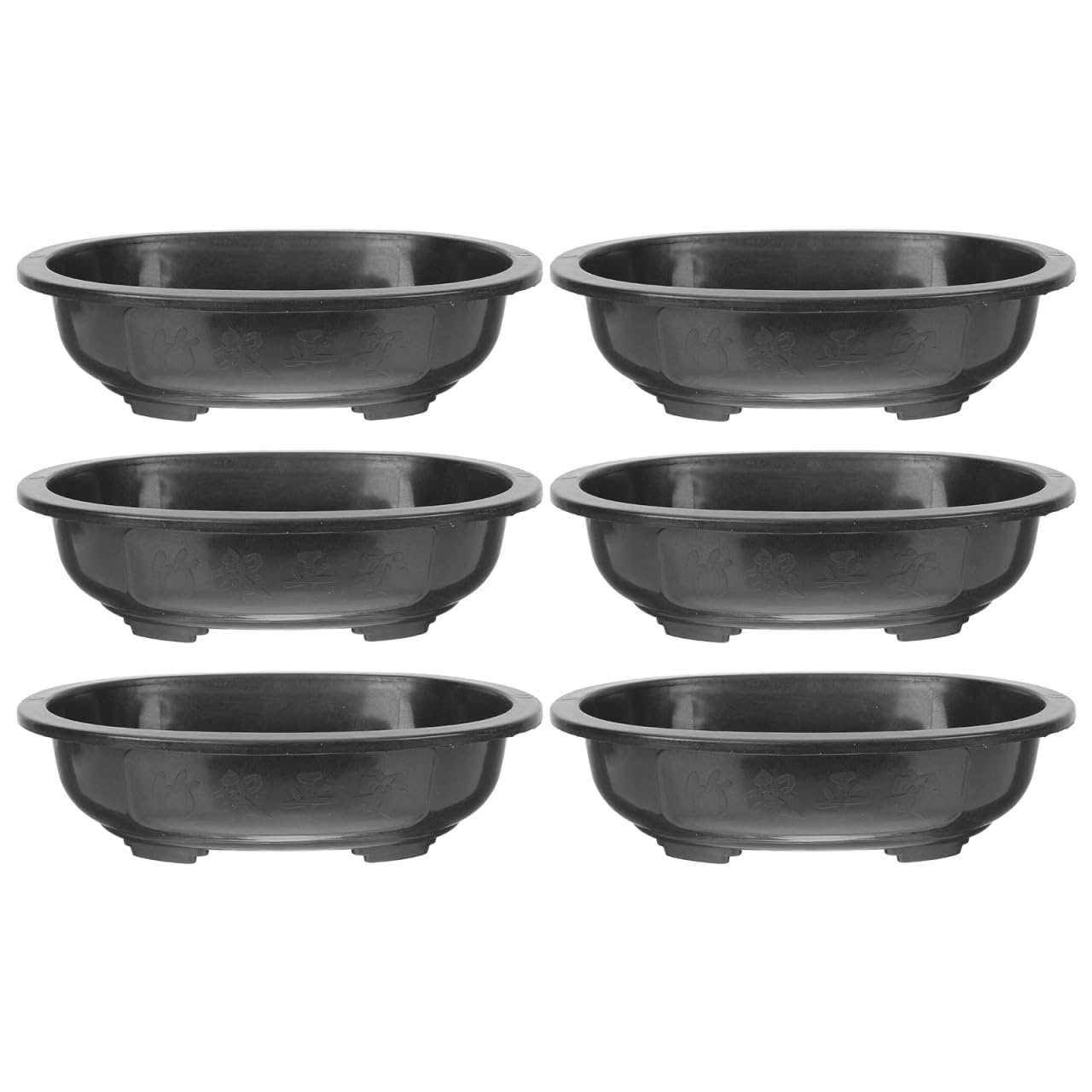 GANAZONO 6PCS Bonsai Training Pots Oval Plant Container Deep Flower Pot with Drainage Hole for Home, Garden, Balcony