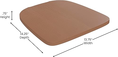 Miniatura 5 de BizChair Juego de 4 asientos de madera de poliresina, poliestireno de teca, bordes redondeados para mayor comodidad, para sillas y taburetes de