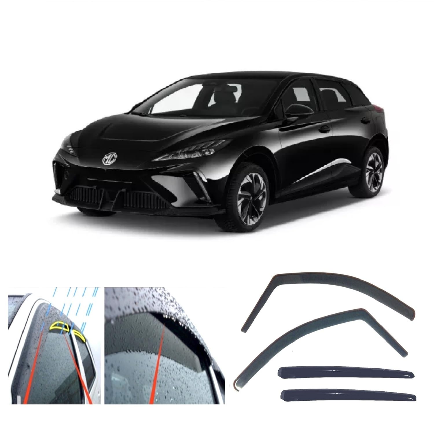 4x Déflecteurs de Vent pour MG MG4 EV 2022 2023 2024 2025 2026