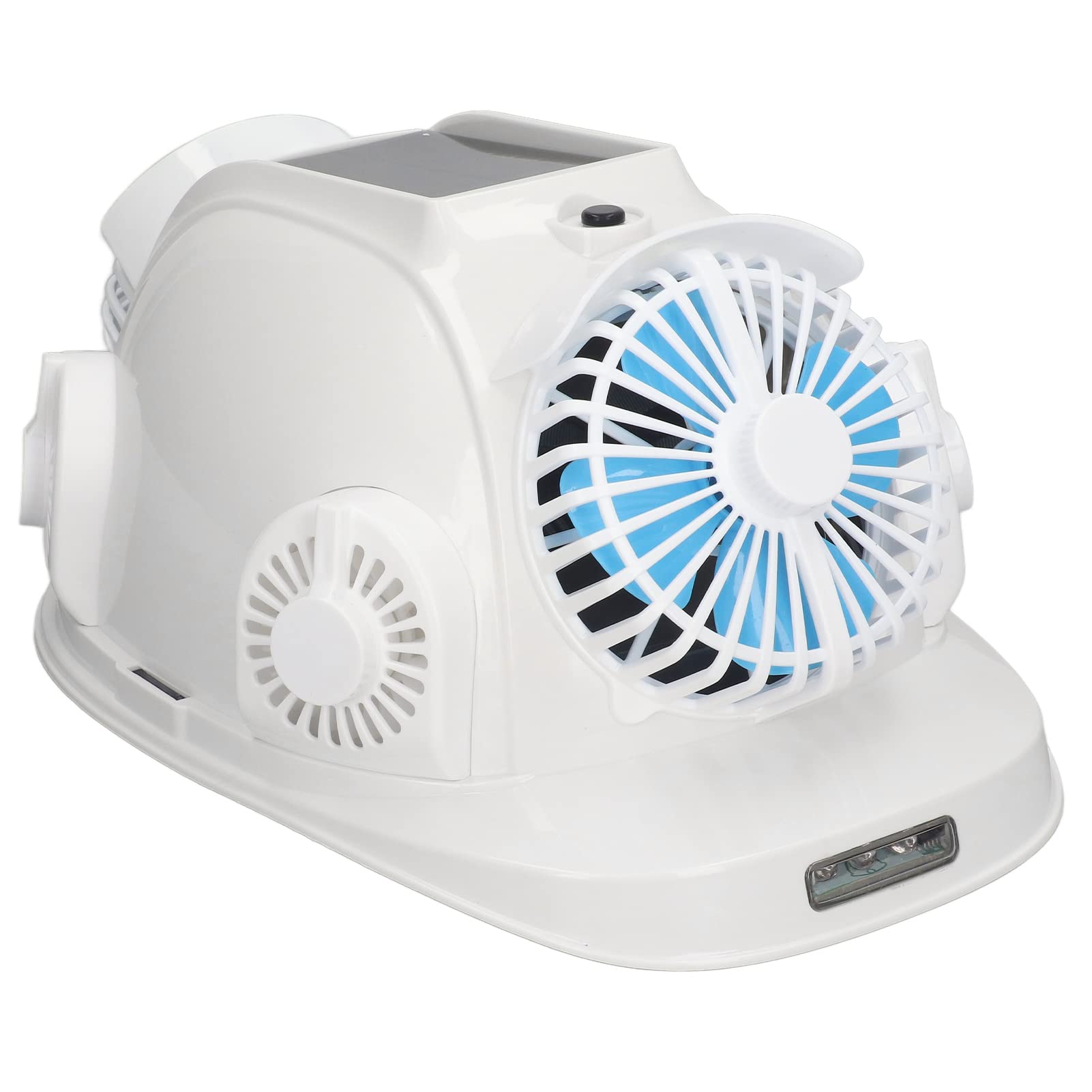 Casco duro con energía solar con 6 ventiladores de refrigeración y faro LED para trabajo nocturno, casco de seguridad de construcción ventilado