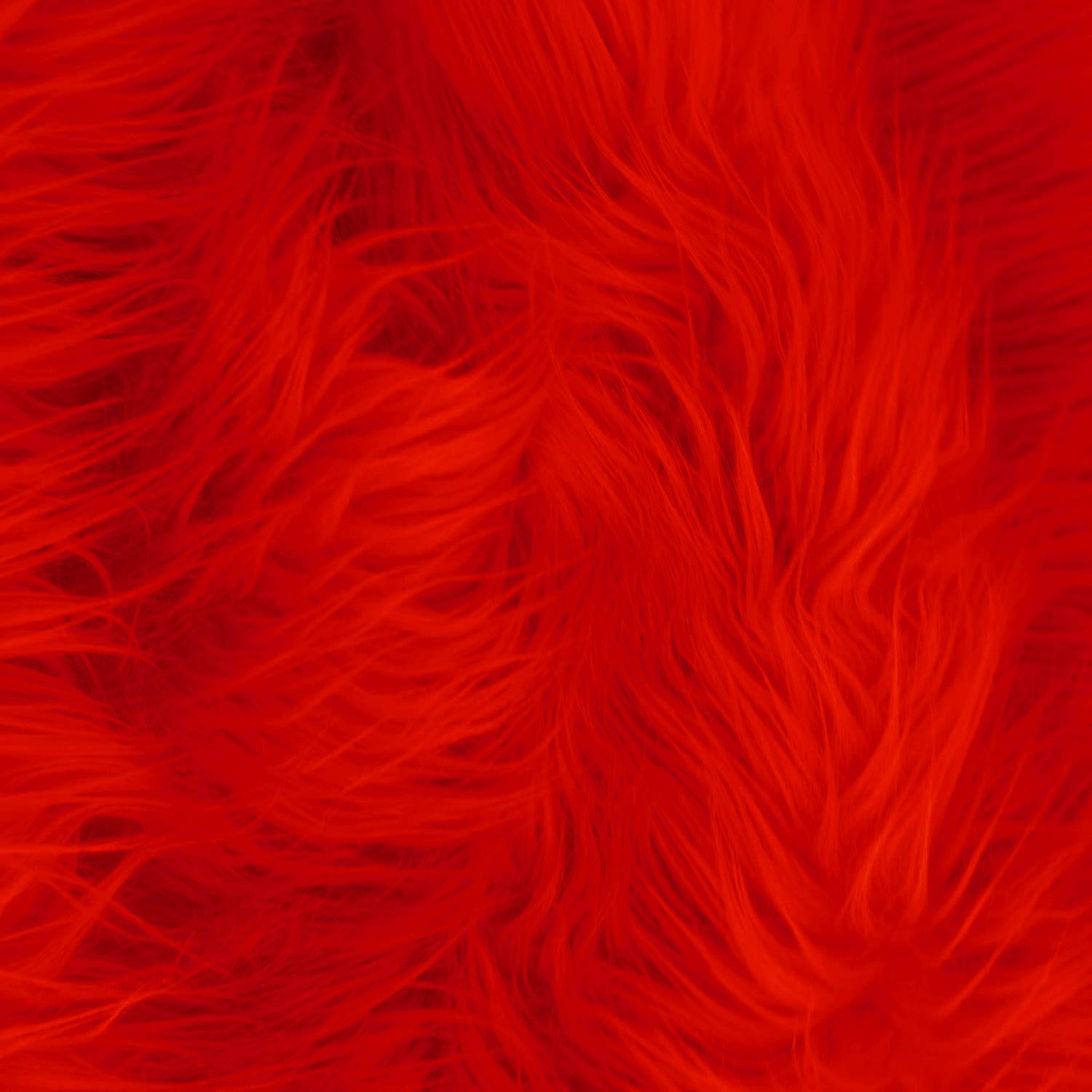 Faux Fake Fur Long Pile Luxury Shaggy Square Patches/Craft, Sewing, Cosplay, Costume, Decorations/Sold by Piece (FIRE RED, 28" X 28")