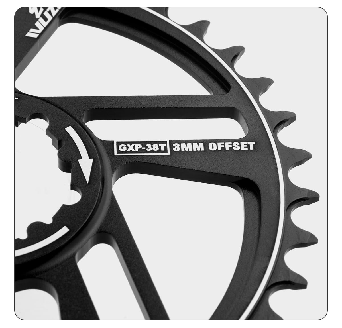 KTKEET GXP - Corona Per Mountain Bike, Offset Da 1/3/6 Mm, Montaggio Diretto, 30/32/34/36/38/40/42 Denti, Corona Stretta E Larga Per Guarnitura SRAM X9 XX1 XO XO1 GXP (offset 6 Mm 38T