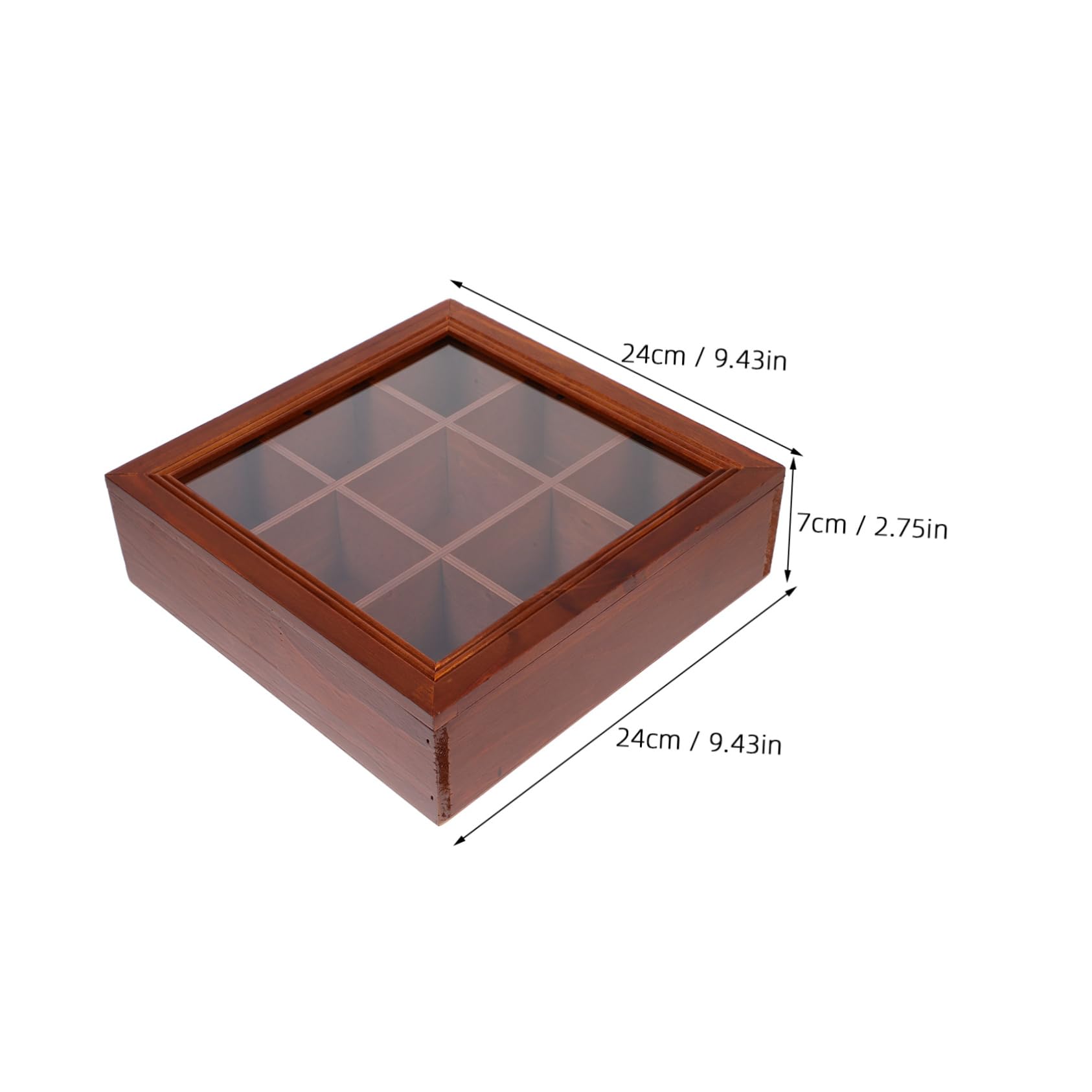 PRETYZOOM Wooden Tea Bag Organizer with Compartments Multi Functional Storage Box for Sugar Packets and Items Convenient Design with Transparent Window for Easy Identification