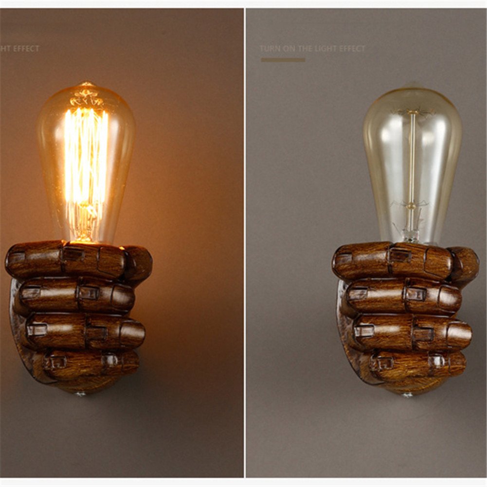 Antike Wandleuchte Retro Faust Hand Halten Licht Vintage Industrielle Harz Wandlampe Schlafzimmer Restaurant Küchen Korridor Bar Café Landhaus Treppe