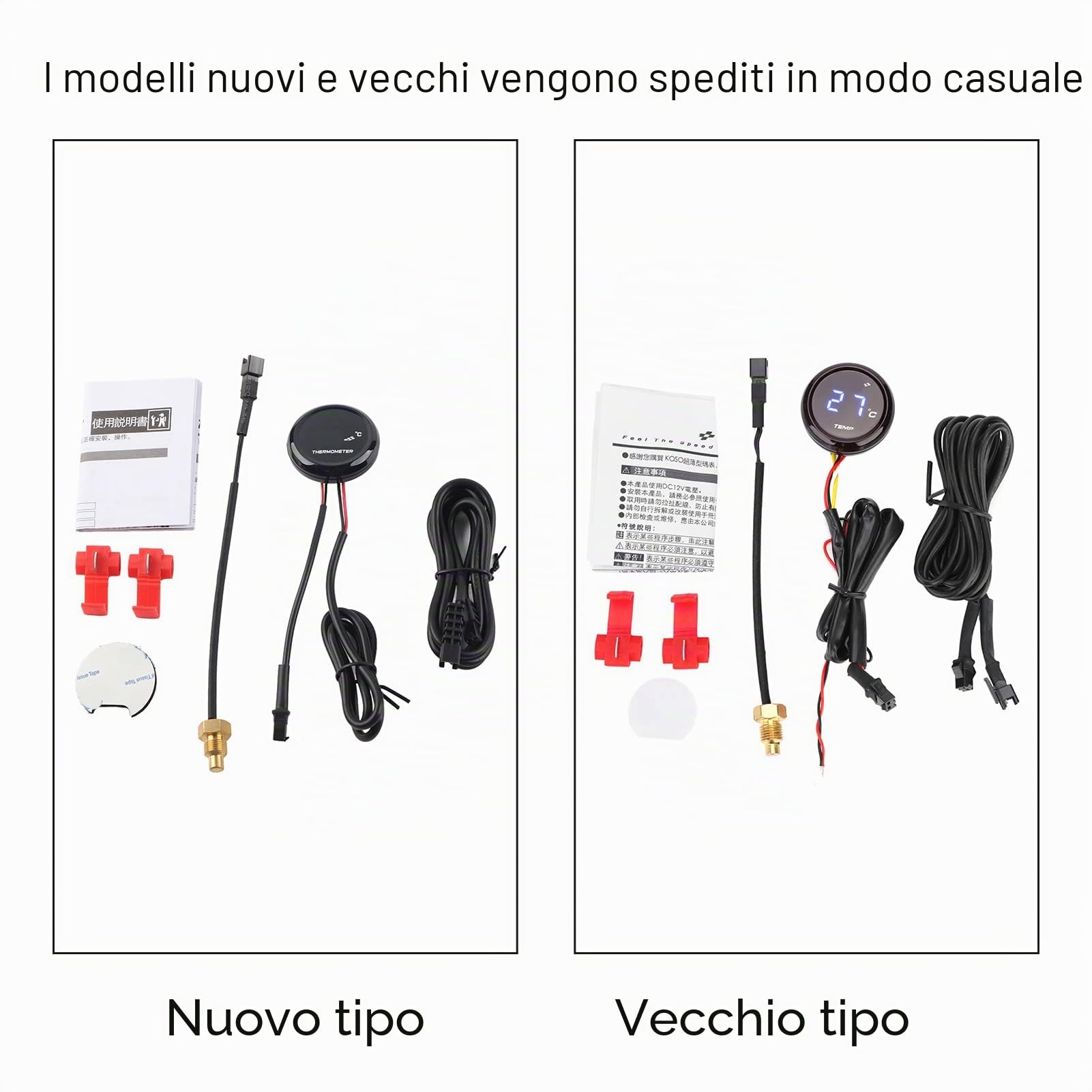Moto Termometro Digitale Misuratore di Temperatura Termometro LCD Digitale Universale per Moto 12V GSX-S750 S 1000R(Luce blu)