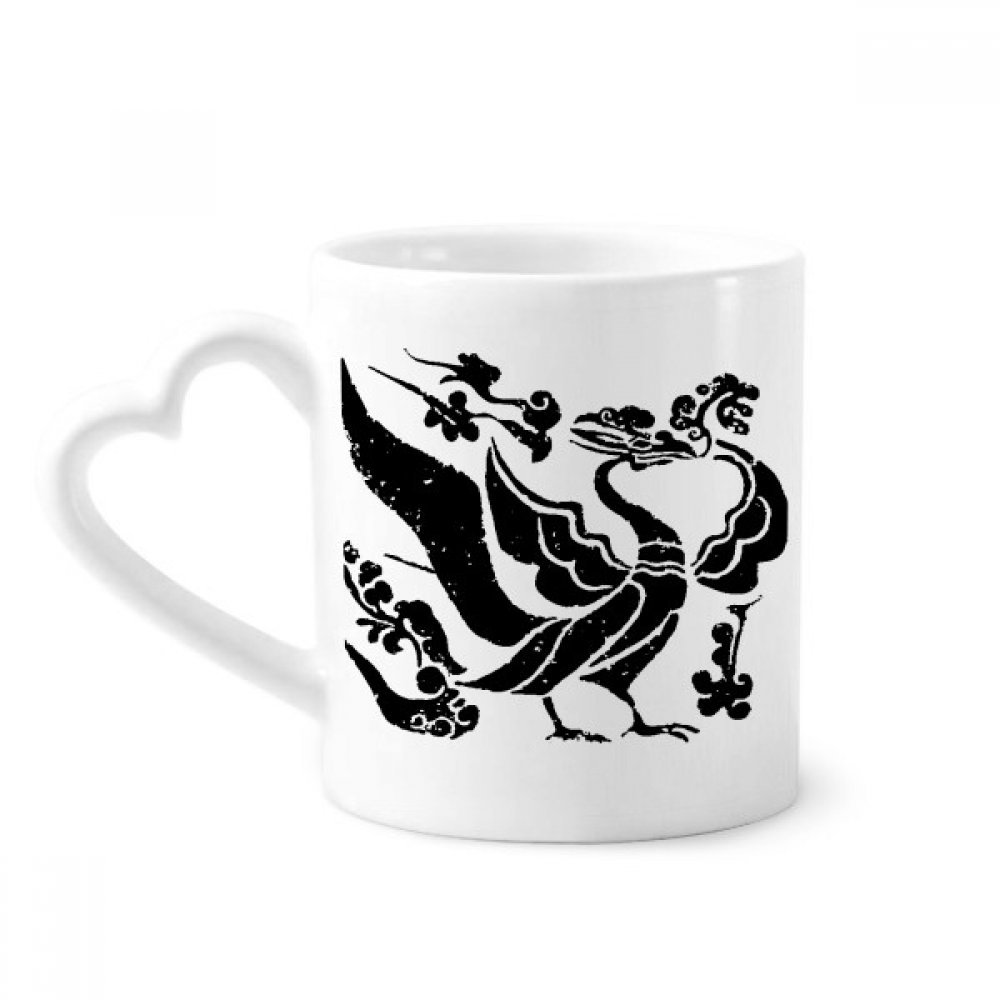 Chinese Wei Jin Dynasties Birds Pattern Mug Coffee Ceramic Drinkware Glass Heart Cup