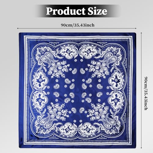 Giantree Women Square Satin Head Scarves, 35" Large Soft Square Scarf Bandana4