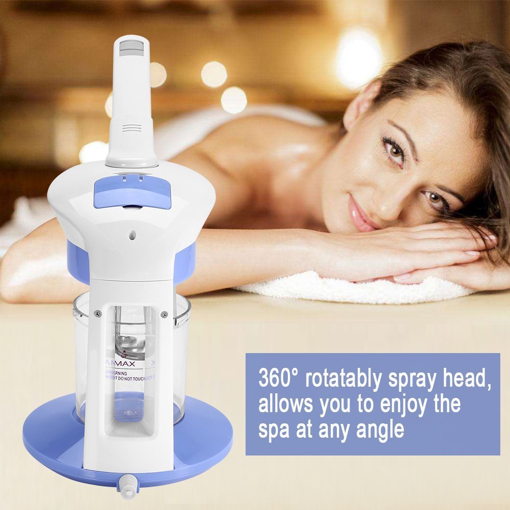 Vaporizzatore facciale all'ozono, spruzzatore ionico 2 in 1, vapore aromaterapico per sauna facciale, spruzzatore micro-nano SPA per pulizia idratante viso, per uso personale a casa(EU)