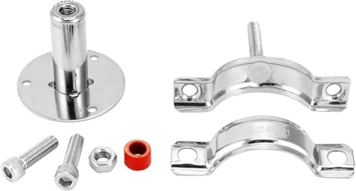 Miniatura 7 de QWORK Soporte de tubo de montaje en pared de 2 pulgadas, paquete de 2 abrazaderas ajustables de acero inoxidable, para fijación de tubería de 1-12