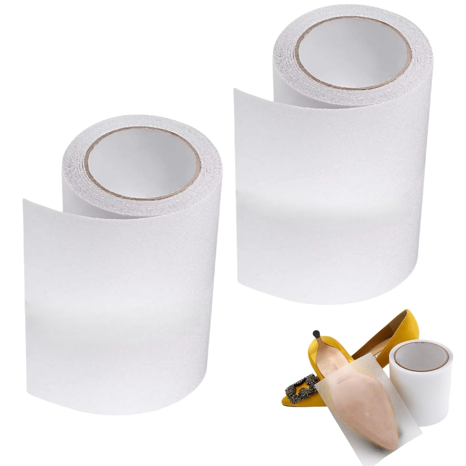 2 Pièces Bande Antidérapante Adhésive Transparent 15 cm x 5 m, Griptape Antidérapante Escaliers, Ruban Autocollant Anti-dérapante, Ruban Autocollant pour Intérieur et Extérieur, Escaliers, Marches