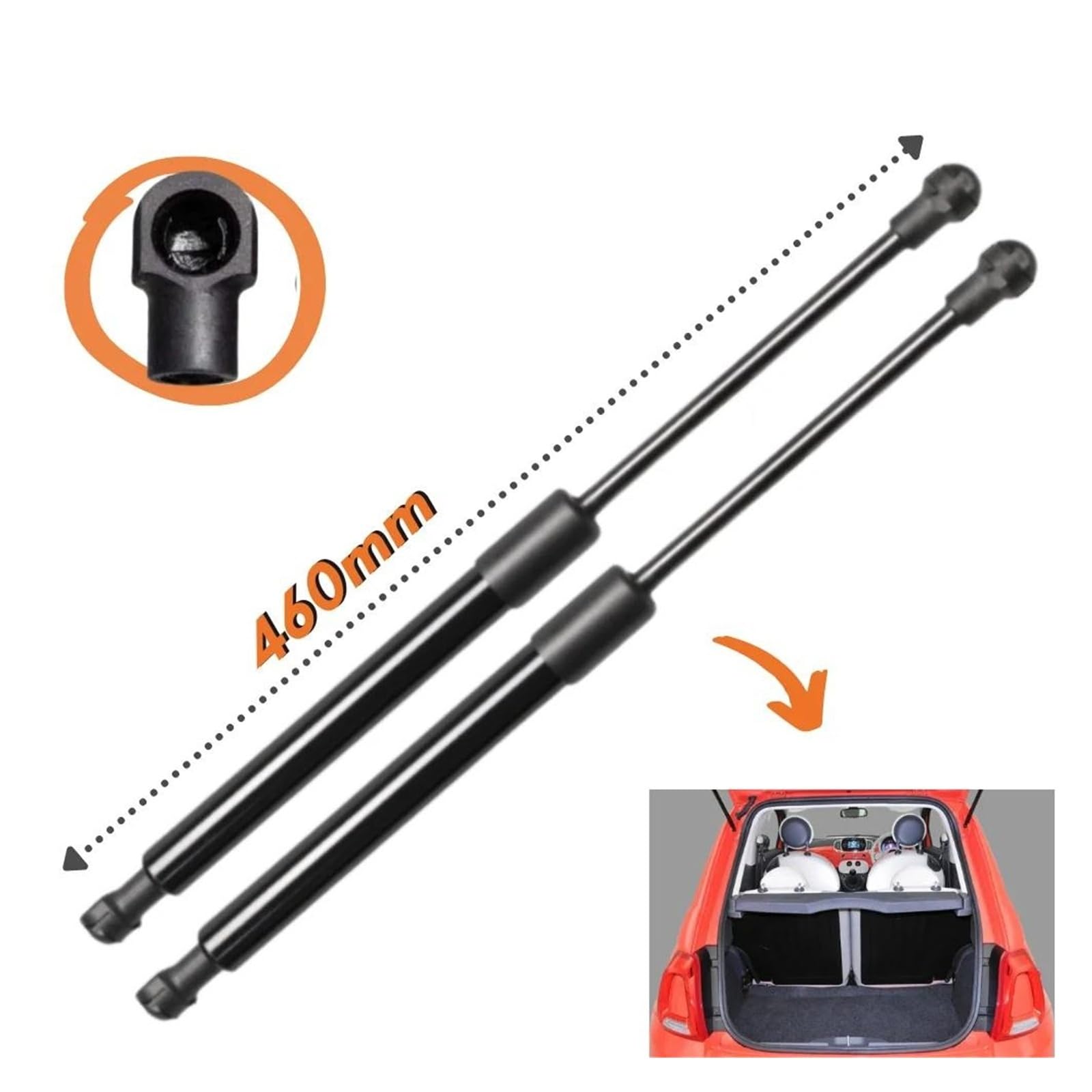 Pistoncini Portellone FIAT 500 Anno 2007 - AUTODOC Italia - Foto 3