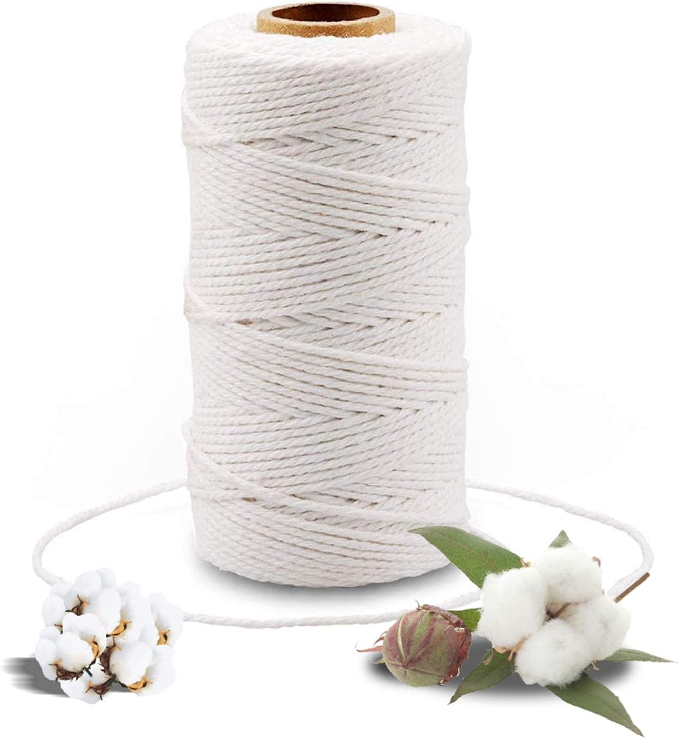 White Cotton Butchers Twine String - 328 Feet 2Mm For Crafts, Bakers Twine, Kitchen Cooking Butcher Meat And Roasting, Gift Wrapping