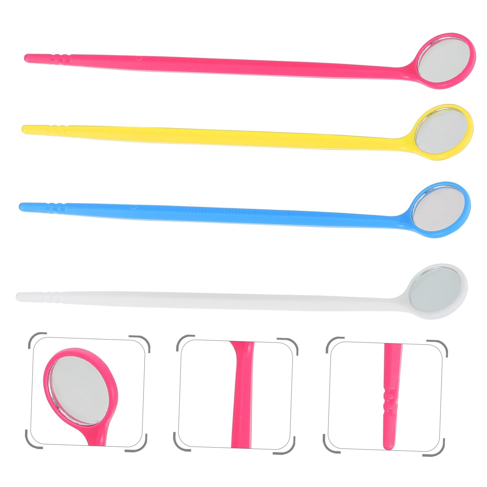 MAGICLULU 3 Set Specchietti Usa E Getta A Forma Di Dentista Adulti Attrezzo Orale Kit Con Specchi Per Esami Orali Specchi Orali Specchietti Di Ispezione Plastica 20 Pezzi*3