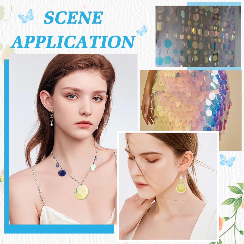 SUNNYCLUE 1 Boîte De 200 Grandes Paillettes Rondes En Vrac De 40mm En